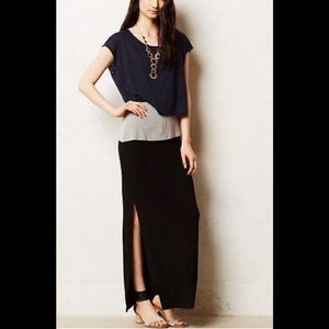 Anthropologie Navy and Black Maxi Dress